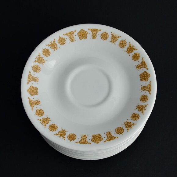 Corelle Butterfly Gold Saucers Plates Lot of 20 - Picture 3 of 5